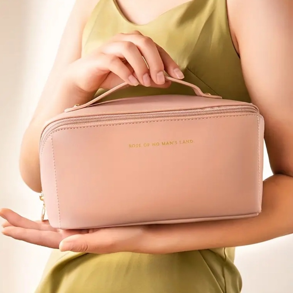 Blush Pink Handheld Cosmetic Bag